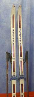 Cross Country 71 Skis 3 pin 183 cm +Poles ROSSIGNOL  