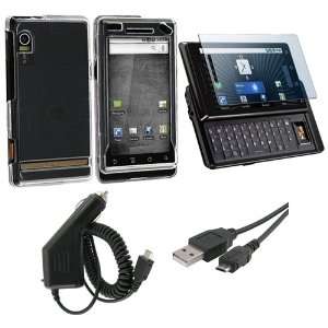  Clear Crystal Hard Case + Usb Cable + Car Charger + Lcd 