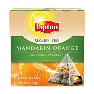 Lipton Green Tea, Mandarin Orange, Premium Pyramid Tea Bags, 20 Count 