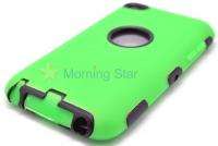 Rugged Silicone Hard Plastic Case for iPod Touch 4 Green  
