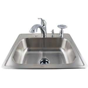 Drop In Stainless Kitchen Sink/Faucet Kit OSB25 05  