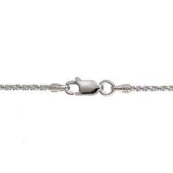   Silver Diamond cut Crisscross 36 inch Italian Necklace  