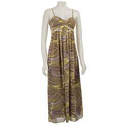 FINAL SALE Eliza J Womens Taupe/ Yellow Maxi Dress  