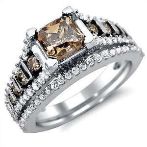  1.94ct Brown Cushion Cut Diamond Engagement Ring Bridal 