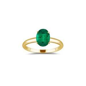  1.70 Cts 9x7 mm Oval Lab Created Emerald Solitaire Ring in 