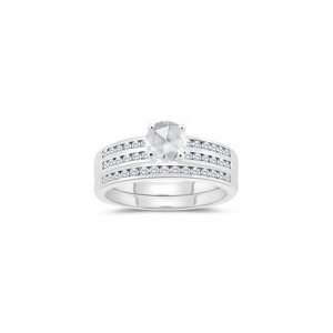  1.39 Cts Diamond Matching Ring Set in 14K White Gold 6.5 