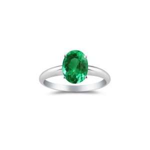  1.02 Cts of 8x6 mm AAA Oval Emerald Solitaire Ring in 
