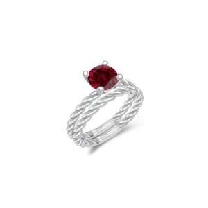  1.01 Cts Ruby Solitaire Engagement & Wedding Ring Set in 