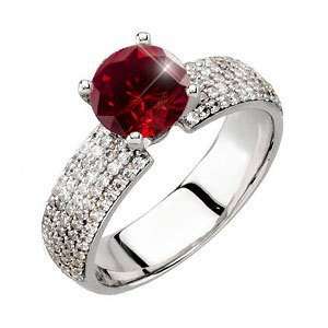   Engagement Ring with Fancy Deep Red Diamond 1/2 carat Brilliant cut