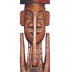Hand carved Long nosed Wood Tribal Mask Wall Hanging (Thailand 