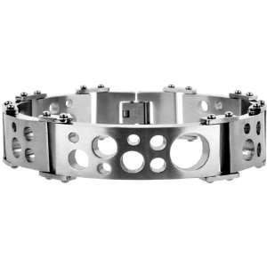  Inox Jewelry 316L Stainless Steel Cut Out Hole Bracelet 