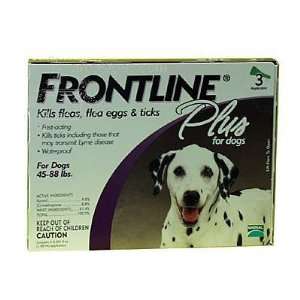  Frontline PLUS Dog 45 88 lb 3 pack Flea and Tick Treatment 