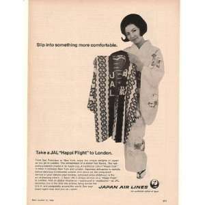  1968 JAL Japan Air Lines Happi Coat Hostess Print Ad 