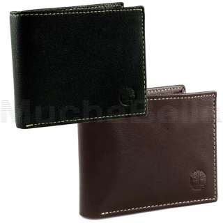TIMBERLAND WALLET 100% LEATHER MENS BIFOLD PASSCASE w ORGANIC COTTON 