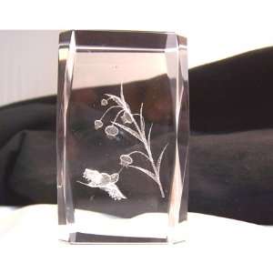  Laser Art Crystal with Hearts and Hummingbird Everything 