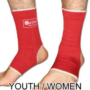 RED MMA ANKLE SUPPORTS WRAPS Meister Muay Thai YOUTH  