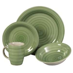 Spirale Green 16pc Placesetting Set From The Gallery Collection At 