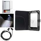 Leather Case Cover+2 LCD Anti Glare Guard+LED Light+Headset For Nook 