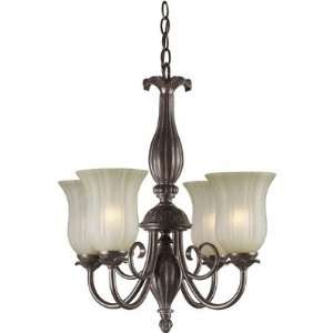  Forte 2332 04 27 Chandelier, Black Cherry Finish with 