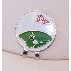18th Hole Golf Ball Marker with Magnetic Hat Clip  Sports 