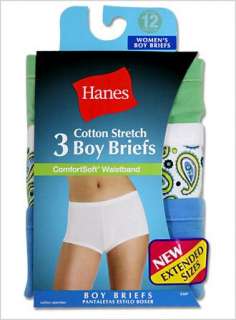 HANES Plus Size WoMens Comfortsoft Cotton Stretch Boy Briefs   3 