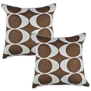    Set of 2 Surya Gray Rings 18 Square Accent Pillows
