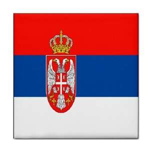 Serbia Flag Tile Trivet