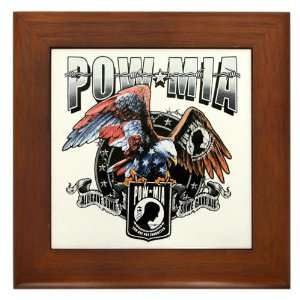   Framed Tile POWMIA All Gave Some Some Gave All Eagle 