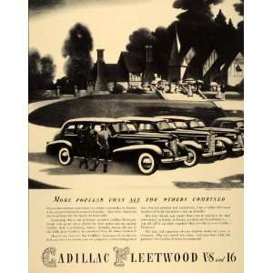  1939 Ad Cadillac Fleetwood V 8 V 16 Automobile Vintage 
