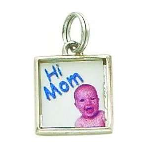  Sterling Silver Square Photo Charm Jewelry