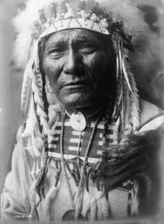 1908 Crow Indian Montana in feather headdress  