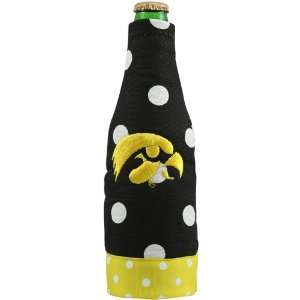  NCAA Iowa Hawkeyes Black Polka Dot Canvas 12oz. Bottle 