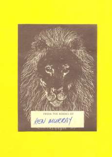 With Ken Murrays signed bookplate of the front pastedown.