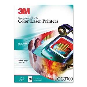 3M  Color Laser Printer Transparency Film, Clear, Letter, 50 per Box 