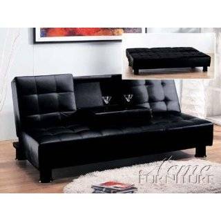 Acme Monticello Adjustable Sofa Set, Black Polyurethane Finish