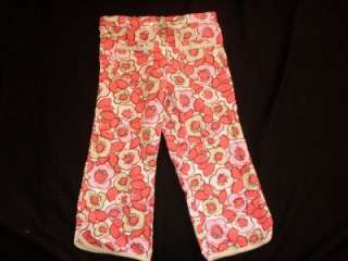 MINI BODEN Red Pink Floral Drawstring Cropped pants Capris Girl 7 8 Y 