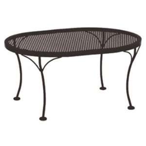 OW Lee Micro Mesh Wrought Iron 24 x 34 Oval Metal Patio Coffee Table