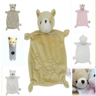 US New Baby Boys Girls Security Blanket Comfort Soft Dou Dou Bear Toys 