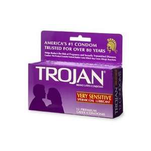  Trojans Condoms Thin Spermicidal Lubricated 12eaX6Pk 