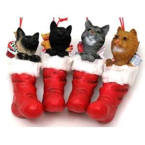  Roman Bobbing Head Cat Stocking Ornament set/4 Everything 