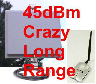 Miles Range 45dBm WIFI USB Antenna 50 ft Cable Combo  