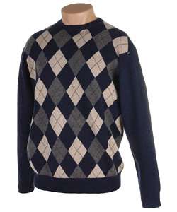 Northern Isles Mens Cashmere Argyle Sweater  
