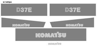 D37E (New Style) Aftermarket Komatsu Dozer Decal Set with Stripe 