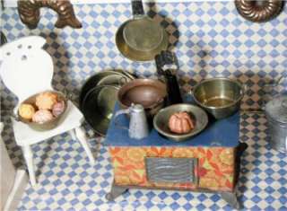   Doll House Kitchen/Room box 1900s Fully FURNISHED **WOW***  