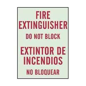 Sign,14x10,fire Extinguisher,bilingual   BRADY  Industrial 