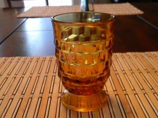 Fostoria American AMBER footed JUICE GLASS   yellow amber glassware 