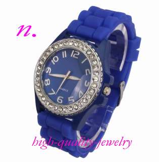   Silicone Crystal Boy/Lady/Girl Jelly Qutraz Watch Gifts Fashion  