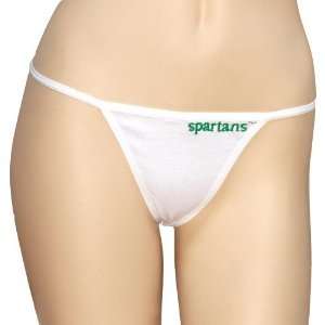  Michigan State Spartans Ladies White College Logo Thong 