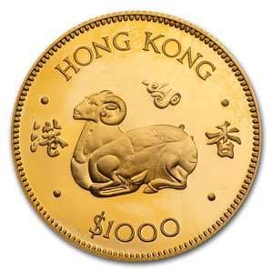  Hong Kong 1979 $1000 Gold   Year of the Goat (Proof 