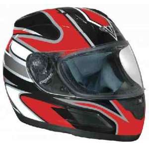  Red Graphic DOT Full Face Motorcycle Helmet Automotive